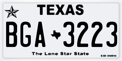TX license plate BGA3223