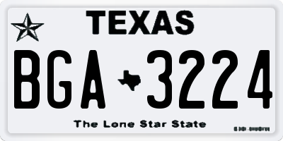 TX license plate BGA3224