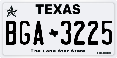 TX license plate BGA3225