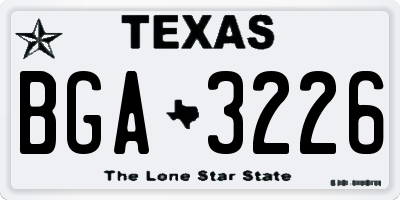TX license plate BGA3226