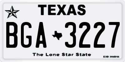 TX license plate BGA3227