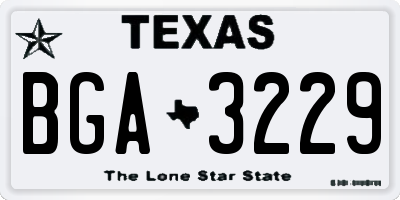 TX license plate BGA3229
