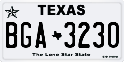 TX license plate BGA3230