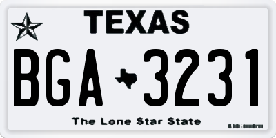 TX license plate BGA3231