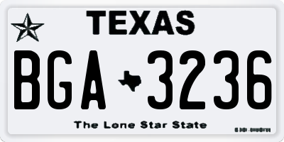 TX license plate BGA3236