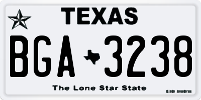 TX license plate BGA3238