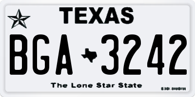 TX license plate BGA3242