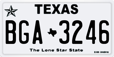 TX license plate BGA3246