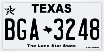 TX license plate BGA3248