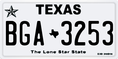 TX license plate BGA3253