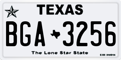 TX license plate BGA3256