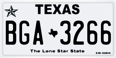 TX license plate BGA3266