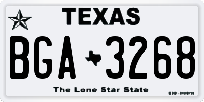 TX license plate BGA3268