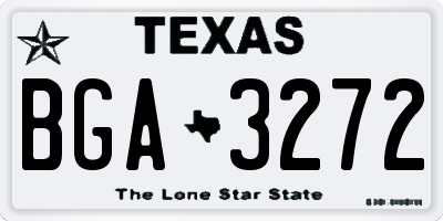 TX license plate BGA3272
