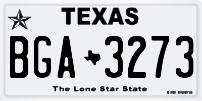TX license plate BGA3273