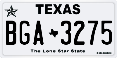 TX license plate BGA3275