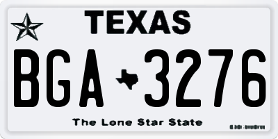 TX license plate BGA3276