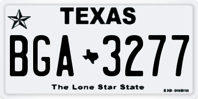 TX license plate BGA3277