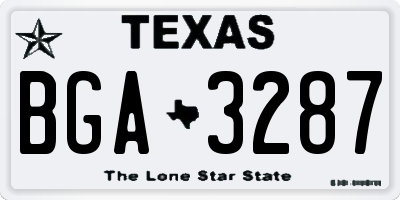 TX license plate BGA3287