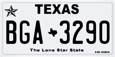 TX license plate BGA3290