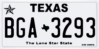 TX license plate BGA3293
