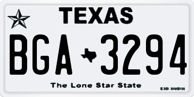 TX license plate BGA3294