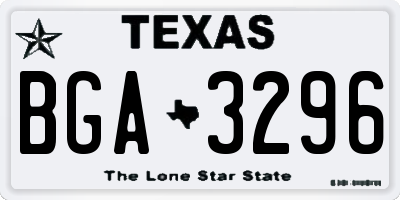 TX license plate BGA3296