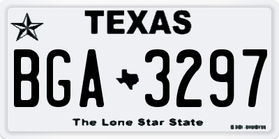 TX license plate BGA3297