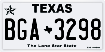 TX license plate BGA3298