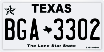 TX license plate BGA3302