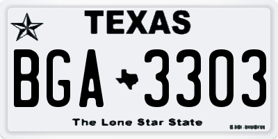 TX license plate BGA3303