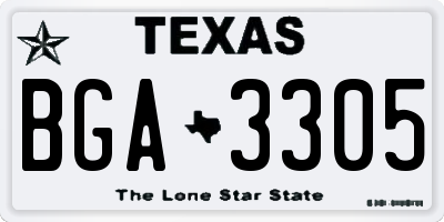 TX license plate BGA3305