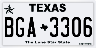 TX license plate BGA3306