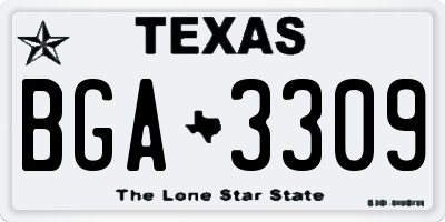 TX license plate BGA3309
