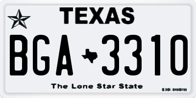 TX license plate BGA3310