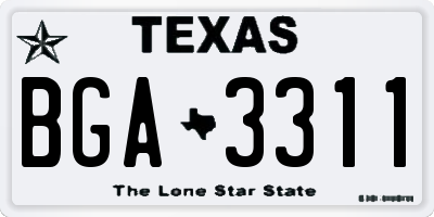 TX license plate BGA3311