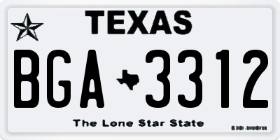 TX license plate BGA3312