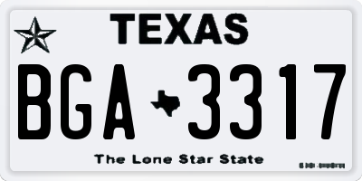 TX license plate BGA3317