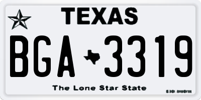 TX license plate BGA3319