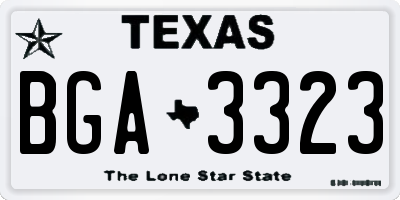 TX license plate BGA3323