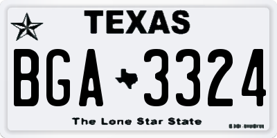 TX license plate BGA3324