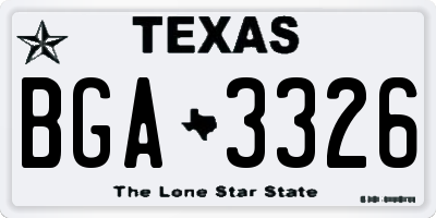 TX license plate BGA3326