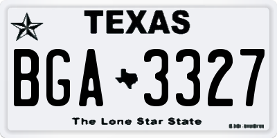 TX license plate BGA3327