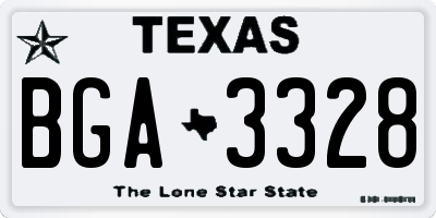 TX license plate BGA3328