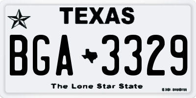 TX license plate BGA3329