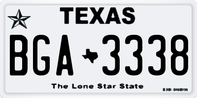 TX license plate BGA3338