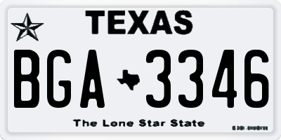 TX license plate BGA3346