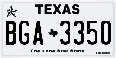 TX license plate BGA3350