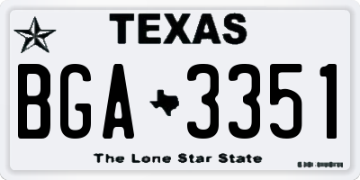 TX license plate BGA3351