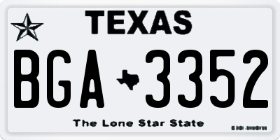TX license plate BGA3352